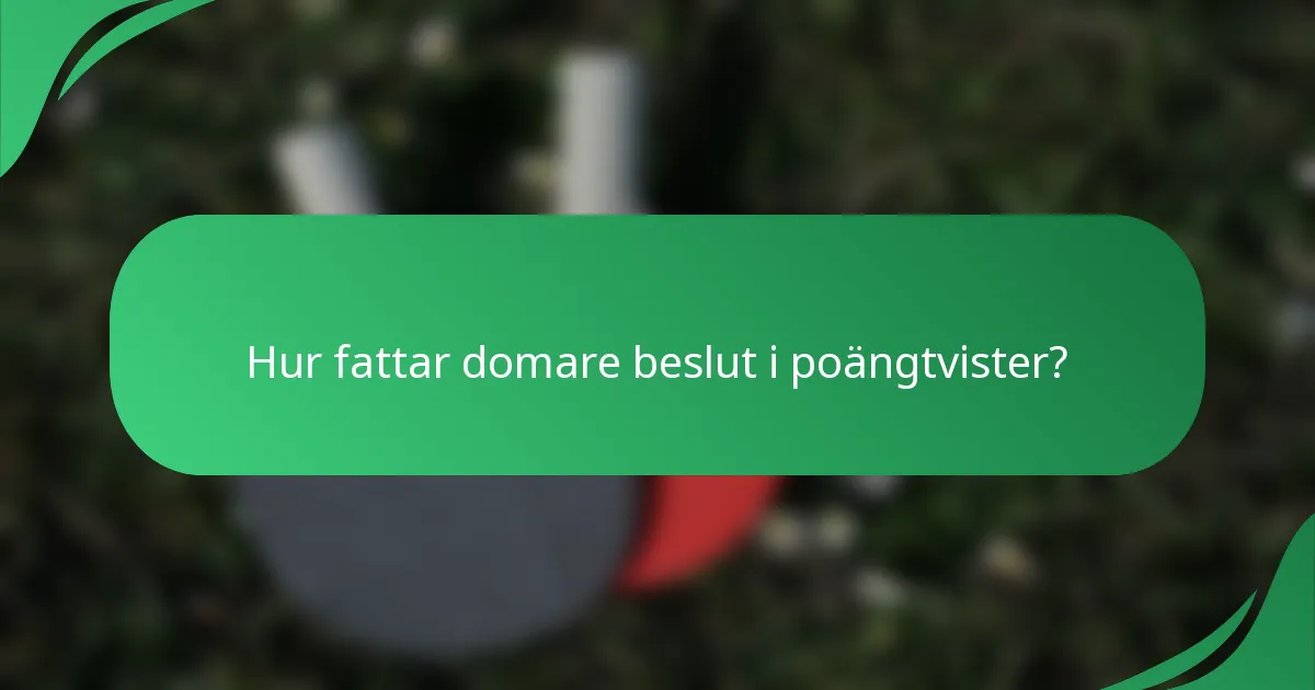 Hur fattar domare beslut i poängtvister?