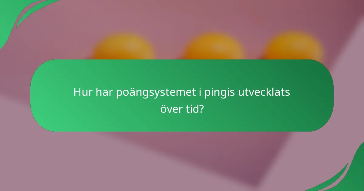 Hur har poängsystemet i pingis utvecklats över tid?