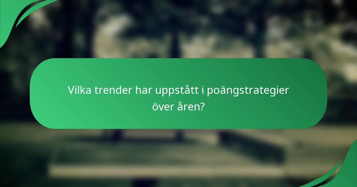 Vilka trender har uppstått i poängstrategier över åren?